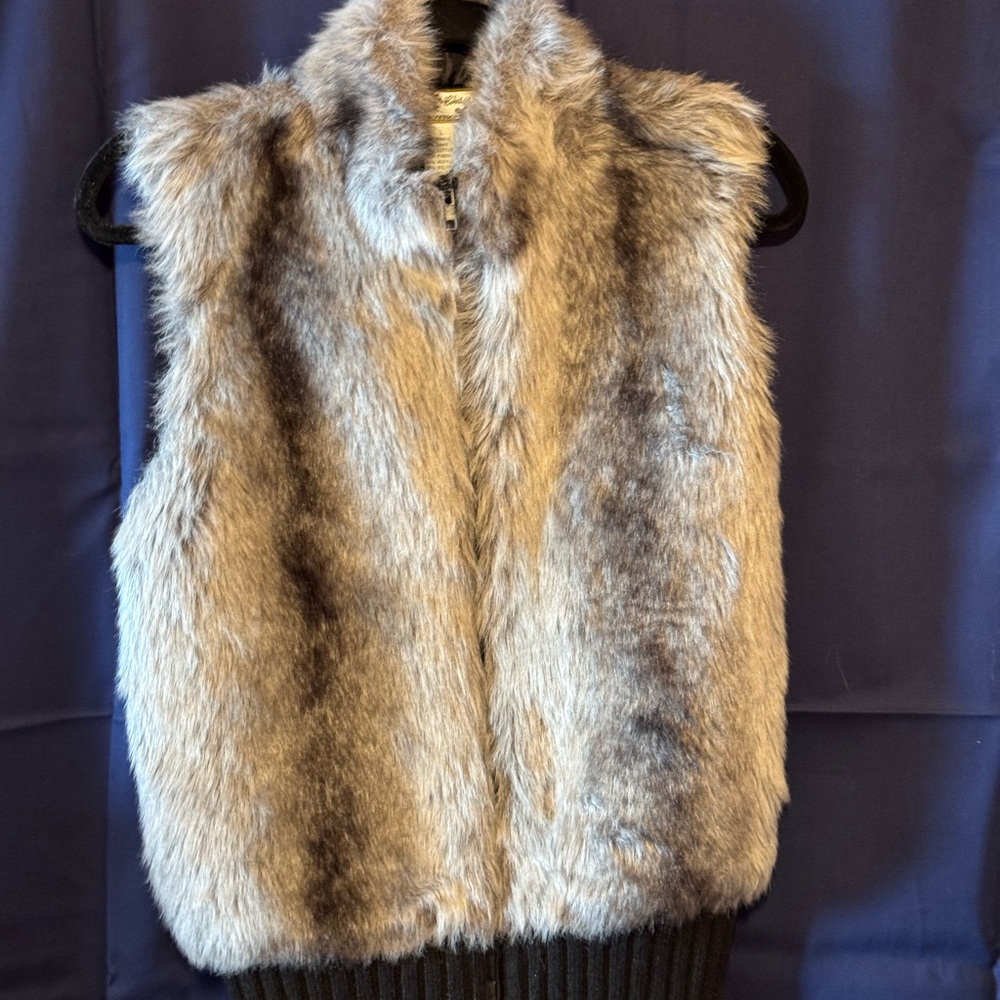 Faux Fur Vest with Ribbed Hem